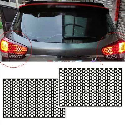 $17.71 • Buy 2Pcs Car Accessories Rear Tail Light Honeycomb Sticker Exterior Covers DIY Black