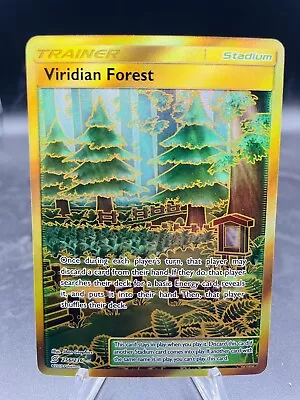 Pokemon Viridian Forest 256/236 Unified Minds Gold Secret Rare Holo NM • $24.99