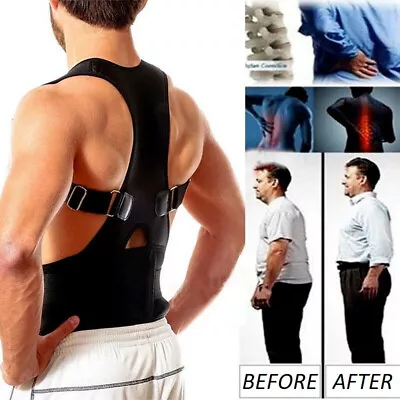 POSTURE Corrector Body Brace Bad Back Lumbar Shoulder SUPPORT Belt Women Men UK • £6.99