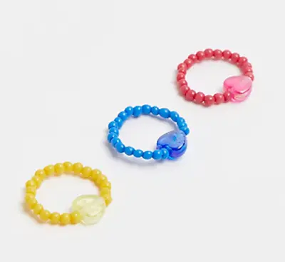 £3 • Buy 3 River Island  RINGS One Size Bright Beads Rp £8 NEW Stacking Fashion Jewellery