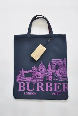 Authentic BNWT BURBERRY Archive Logo Shopper/Tote/Bag Womens IN Navy • $575