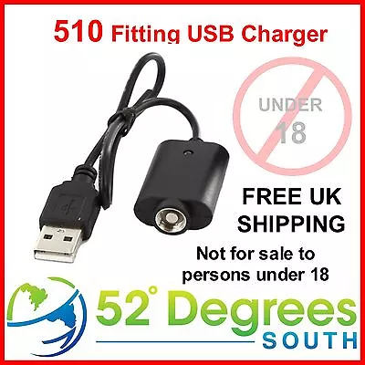 USB EGO 510 Charger Cable BOGOF E-Cigarette E-Cig - Free UK Shipping • £2.99