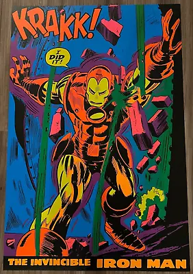 IRON MAN THIRD EYE BLACK LIGHT POSTER Marvel KRAKK! 20x30 • $31.23