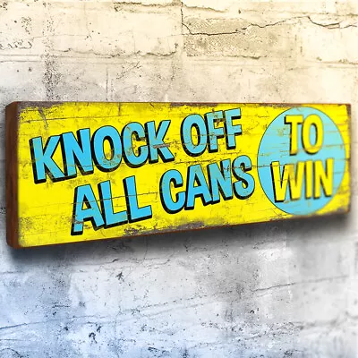 Knock Cans Fairground Game Sign 28cm Vintage Style Funfair Carnival Stall Plaque • £14.50