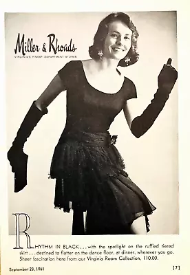 Miller & Rhoads—skirt From Virginia Room Collection—richmond—vtg 1961 Print Ad • $8.40