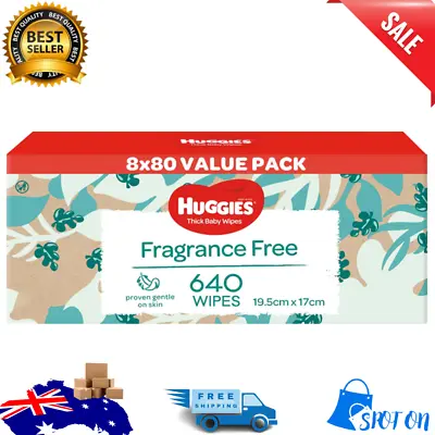 $32.44 • Buy 640 HUGGIES Thick Baby Wet Wipes Bulk Mega Pack Fragrance Free- Baby Wipes