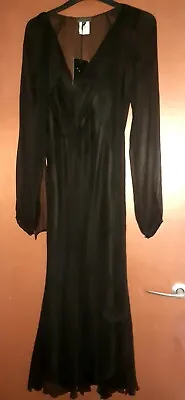£99 • Buy Gorgeous Black 100% Silk Dress By Renato Nucci Size 8