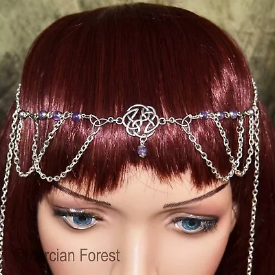 Ornate Celtic Knot Headdress - Pagan Head Chain Wicca Witch Ritual Wear • £18