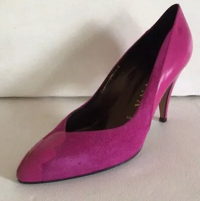 NEW CONDITION Vintage 1980's *GINA* Pink LEATHER High Heels Shoes UK 5 • £45