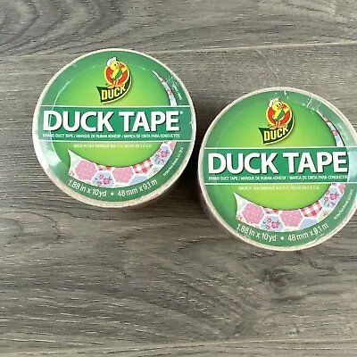 $24.99 • Buy Lot Of 2-Duck Brand 1.88 In X 10 Yds Patchwork Quilt DESIGN DUCT TAPE ~ NEW