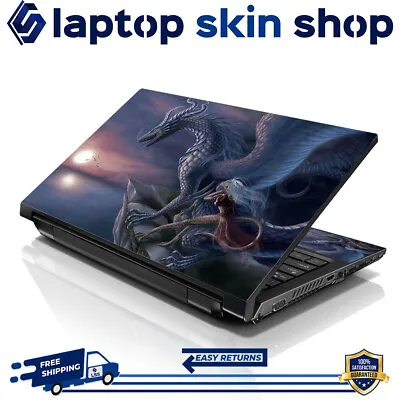 Laptop Skin Sticker Notebook Decal Night Dragon For Dell Apple Asus 17-19 Inch • $12.95