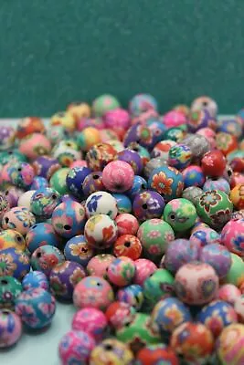 Handmade Polymer Clay Beads Round Mixed Color 8~12mm Hole: 2mm -10 50 100 • £2.89