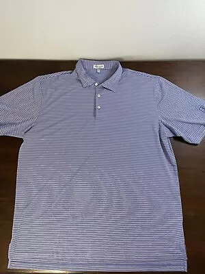 Peter Millar Summer Comfort Blue Striped Polo XXL TPC Danzante Bay Mexico • $17