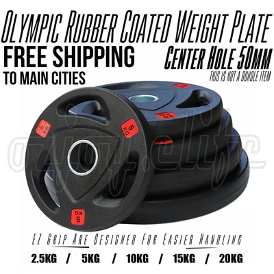 $20.55 • Buy 2X Olympic Bumper Weight Plates 2.5KG-20KG Rubber Weightlifting Barbell Fitness
