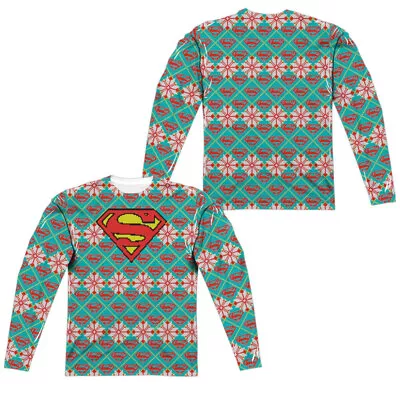 NEW – SUPERMAN Shield Logo FAUX Ugly Christmas Sweater 2XL Men Long Sleeve Shirt • $29.99