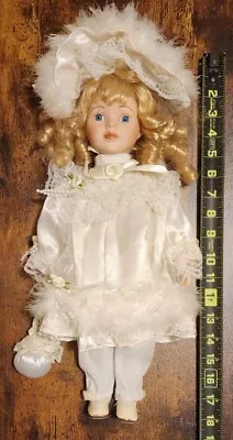 The Broadway Collection Doll Porcelain W/Feather Angel Wings Flower Halo • $16.95