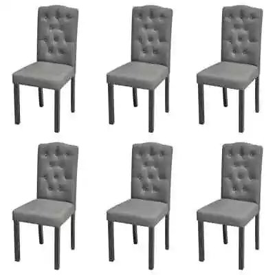 VidaXL Dining Chairs 6 Pcs Grey Fabric • $844.56