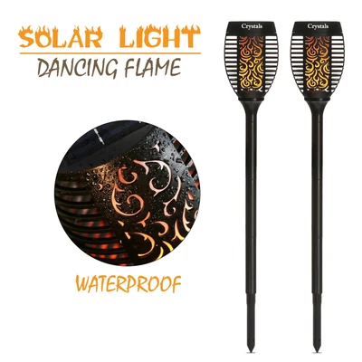 £7.85 • Buy 96LED Flame Solar Torch Light Waterproof Flickering Dancing Path Garden Lamp UK