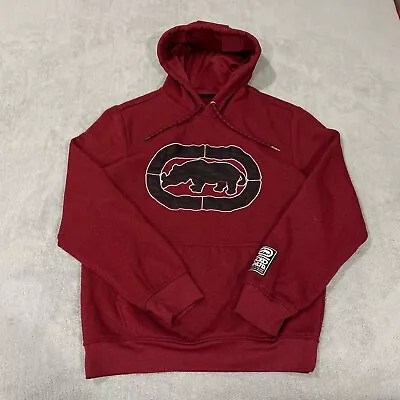 Vintage Y2K Ecko Unltd Pullover Rhino Hoodie Sweatshirt Red Mens Unisex Small • $24.97