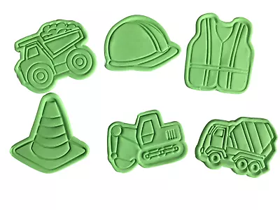 Construction Theme Cookie Cutter- Road Cone Dump Truck Excavator Cement Truck • $16.95