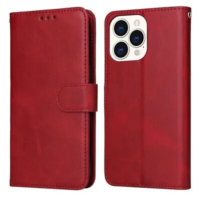 For IPhone 15 14 13 12 11 Pro Max Mini 8 7+ Leather Flip Wallet Case Card Cover • £7.55
