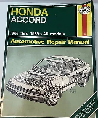 Haynes Honda Accord 1984 - 1989 Repair Manual Tune-up Teardown Rebuild See Desc • $6.99