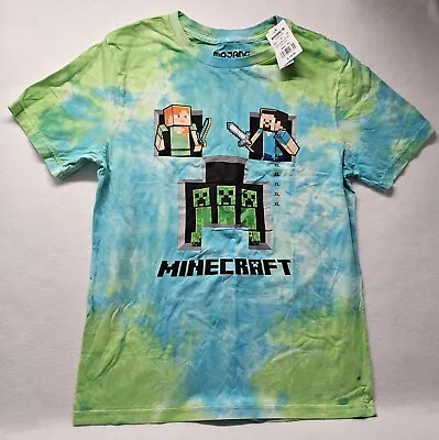 Minecraft Tie-Dye Creeper Short Sleeve T-Shirt Big Boys' Size XL-Please Read  • $5.60