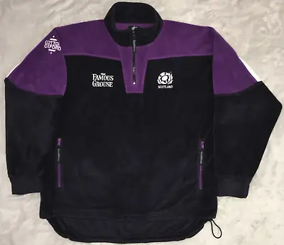 Scotland 1998 - 2000 Vintage Cotton Oxford Rugby Fleece Sweater Jacket Size 2XL • £119.99