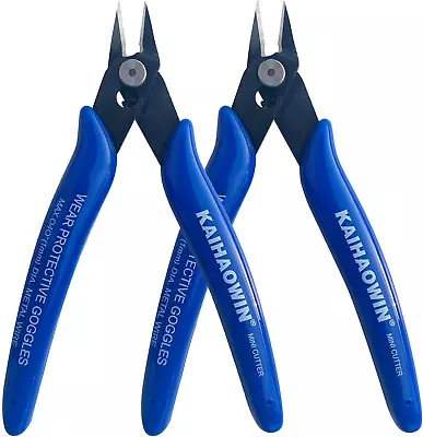 KAIHAOWIN Micro Wire Cutters With Spring 2 Pack 5 Inch Precision Mini Flush  • $12.99
