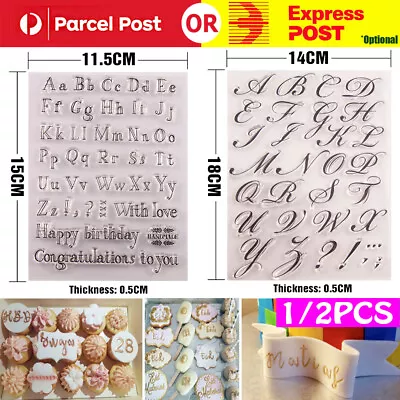 $4.03 • Buy 1/2Fondant Cake Alphabet Letter Cookies Biscuit Stamp Embosser Mold Cutter Decor