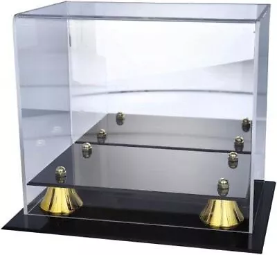 BCW UV Deluxe Acrylic Mirror Back Mini Football Helmet Display Case Gold Riser • $34.89