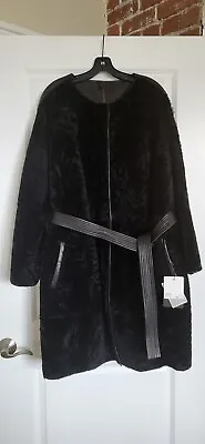 Marina Rinaldi NEW $7065 Reversible Black Mid-thigh Sheepskin Coat MR29/ US 20W • $2200