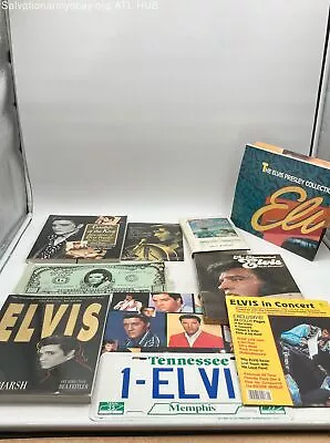 Lot Of 10 Elvis Memorabilia Items WITH Books  Magazines License Plate & More • $4.99