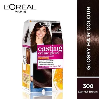 1X L'Oreal Paris Casting Creme  Ammonia Free Hair Colour Darkest Brown 87gm+72ml • £27.26