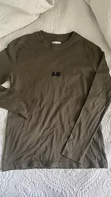 Aje Size S Khaki 100% Cotton Logo Top • $35