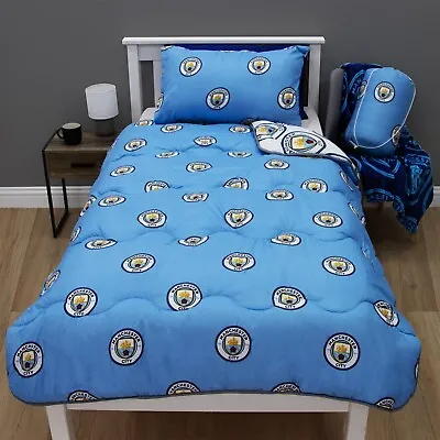 MAN CITY FC Football Coverless Reversible Quilt In A Bag Single 10.5Tog • £29.95