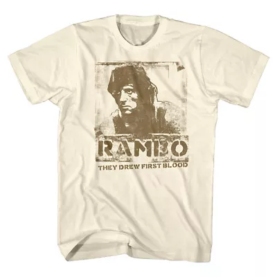 Rambo They Drew First Blood Men's T Shirt Military Action Movie Stallone Soldier • $24.50