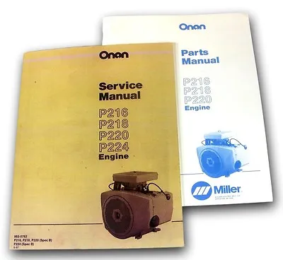 Lot Miller Bobcat 225 225G Welder Generator Onan Engine Service Parts Manual • $22.97