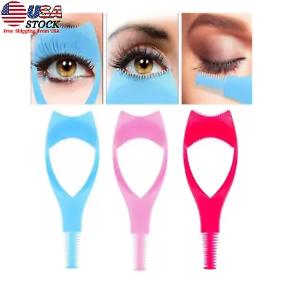 3pc 3-in-1 Mascara Applicator With Eyelash Curler Shield & Guard Makeup Tool USA • $4.96