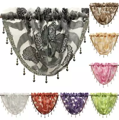 £6.99 • Buy 1 X EDEN Floral Design Beaded Trim Swag Pelmet Net Curtain Swags Valance Drape
