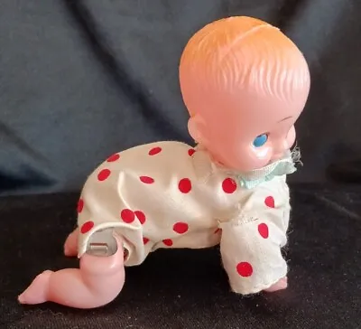 Vintage Wind Up Mechanical CRAWLING BABY Plastic Japan 4  Doll • $9.95