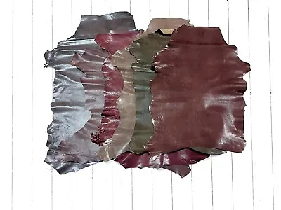 £14.99 • Buy 1mm Dyed Veg Tan Suede Sheepskin Leather Craft Half/whole Hide - Brown Mixed