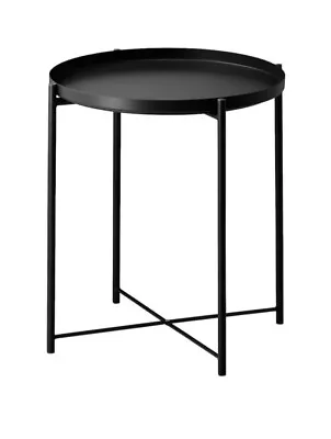 IKEA GLADOM Side Table W/Removable Tray Top Steel Black 17 1/2 X 20 5/8  - NEW • $39.95