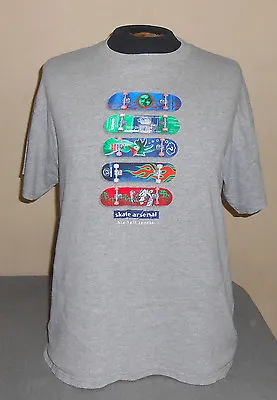 Vintage 90s Big Balls Sports Skateboard Decks Gray T Shirt Made USA Large • $37.35