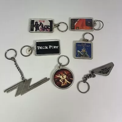 Lot Of 7 Vintage 90’s Rock Band Key Chains Key Rings (Pre-Owned) • $40