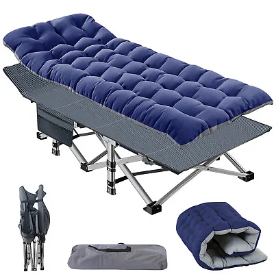 Camping Cot Adult Folding Portable Folding Outdoor Bed With Carry Bag & Cushion • £79