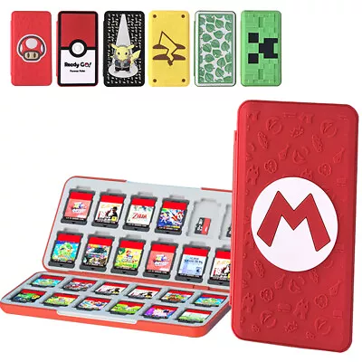 24in1 Magnetic Game Card Case Relief Pattern Storage Box Nintendo Switch/Lite AU • $11.95