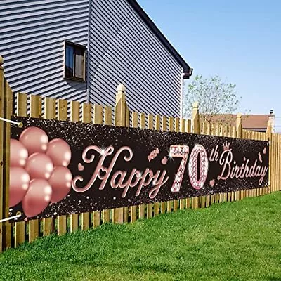 70th Birthday Decorations For Women Large Happy 70th Birthday Banner Decorat... • $14.65