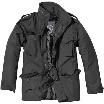 Brandit Mens M65 Classic Security Field Jacket Police Coat Military Parka Black • $113.95