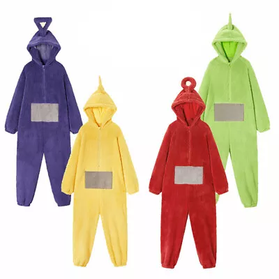 Adult Teletubbies Costume Tinky Winky Po Lala Cosplay Pajamas Sleepwear Jumpsuit • $45.97